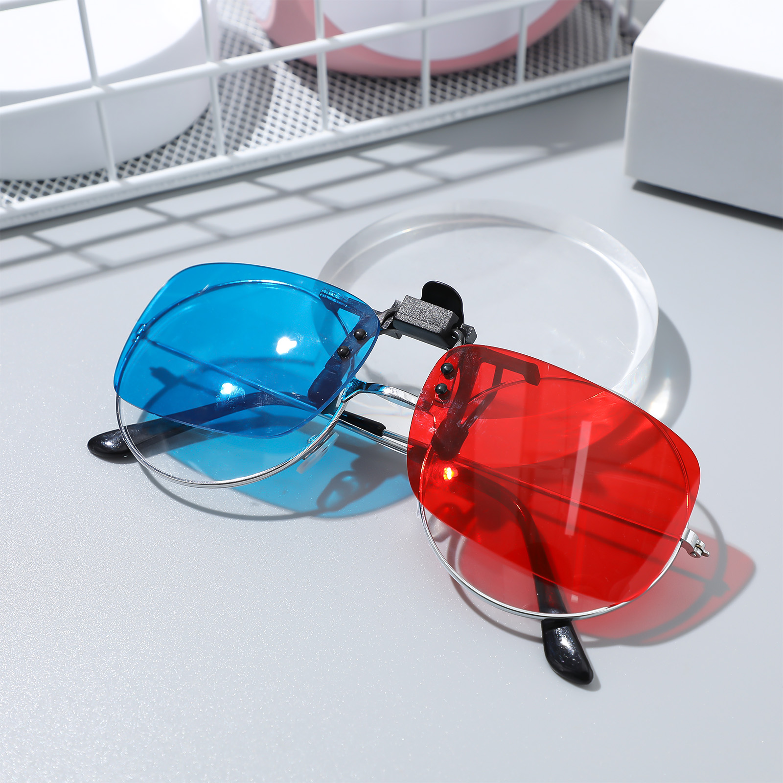 Virtual Gaming Accessories - New 3D Red Blue Glasses Clip