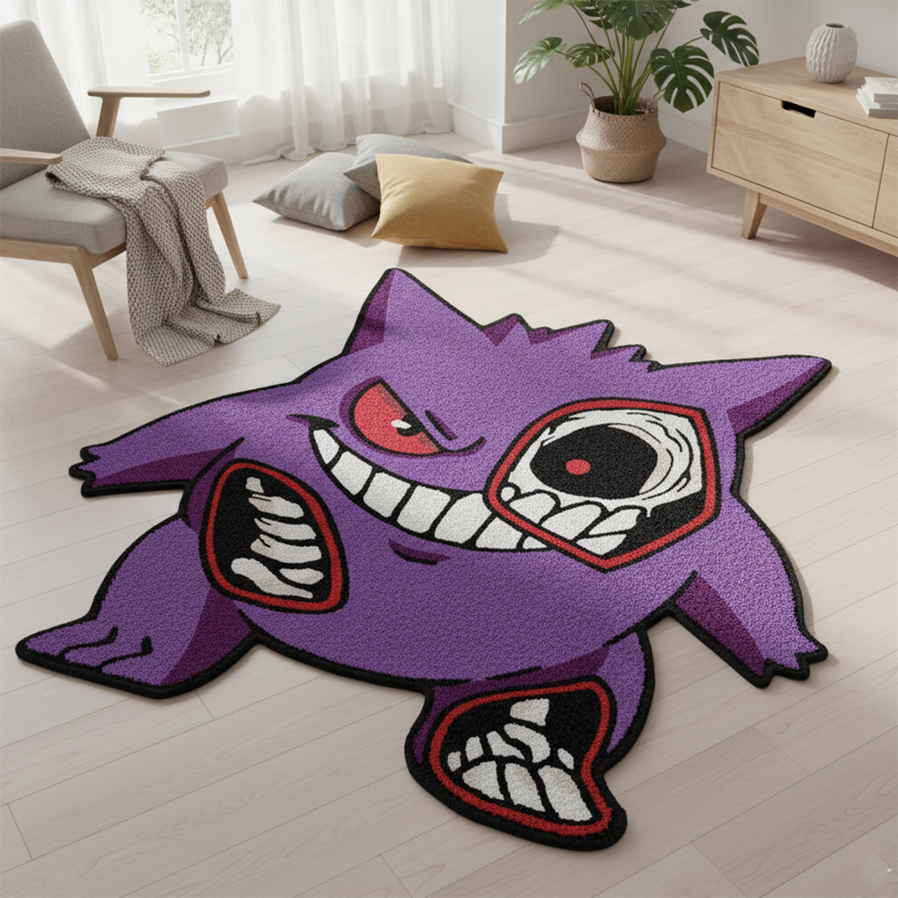 Gaming Accessories Gift Ideas - Cartoon Pokemon Gengar Anime Rug Kawaii