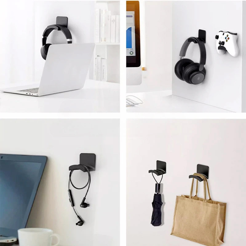 4Pcs Black Adhesive Headphone  - Gaming Accessories For Gaming Desk ulasan dan harga