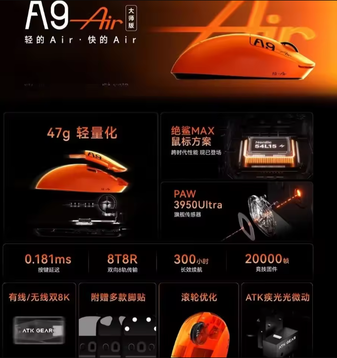 ATK A9 Air Ultimate Gaming Mou - Gaming Accessories Tablet ulasan dan harga