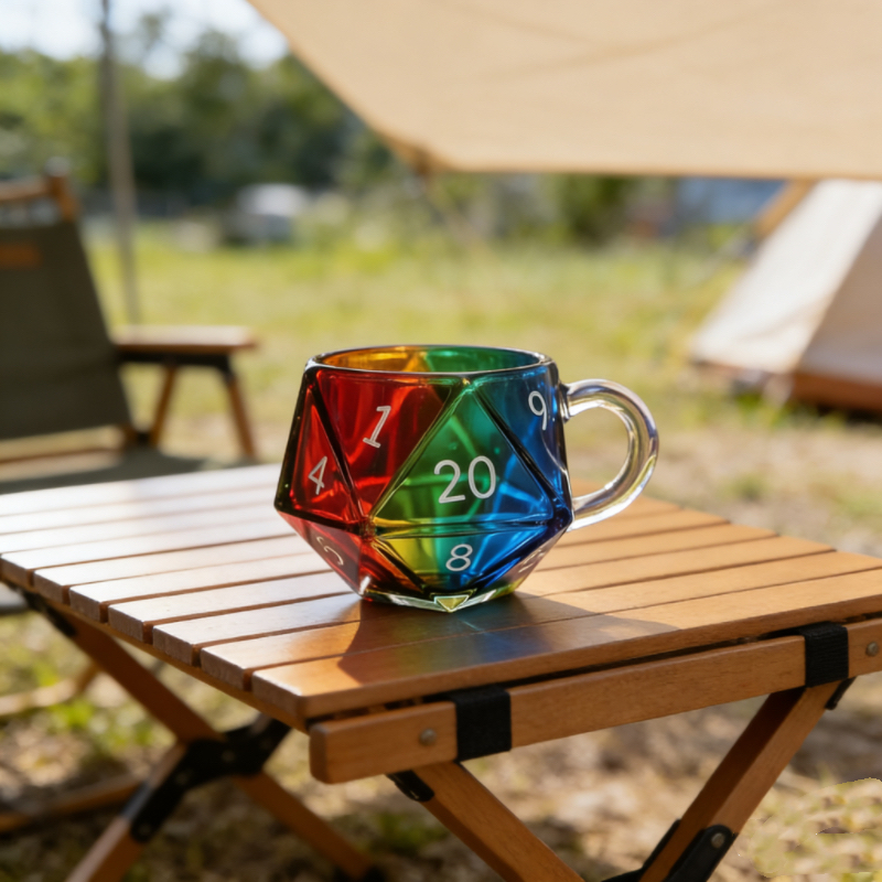 20-Sided Dice Shaped Glass Cof - Gaming Accessories Gift Ideas ulasan dan harga