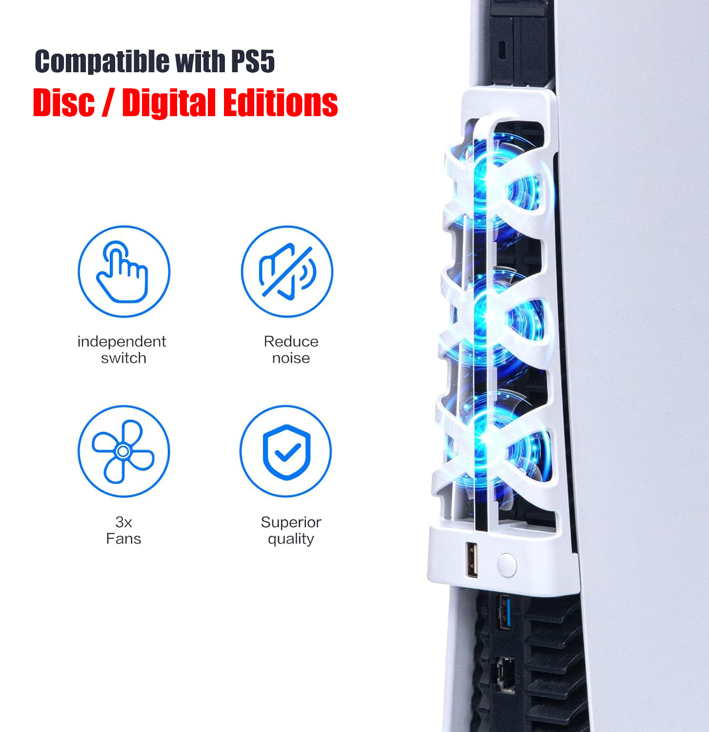 For PS5 Slient Cooling Fan wit - Gaming Accessories Led ulasan dan harga